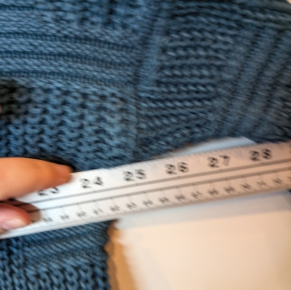 Vintage Woods & Gray Dark Teal Patterned Knit Turtle Neck Women Large Oversized - Picture 10 of 10